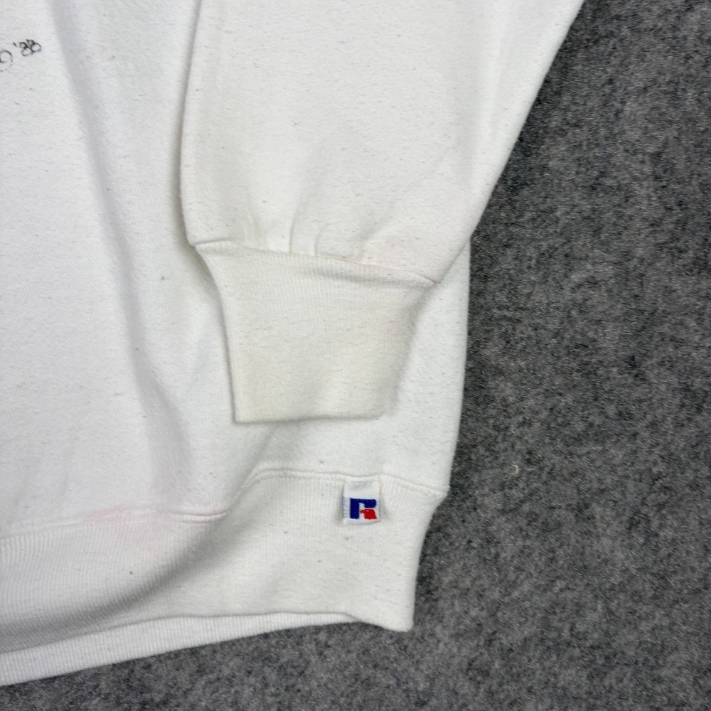 Russell Athletic Sweatshirt Mens L White Vintage 80s Train Graphic‎ Made In USA - Picture 7 of 13